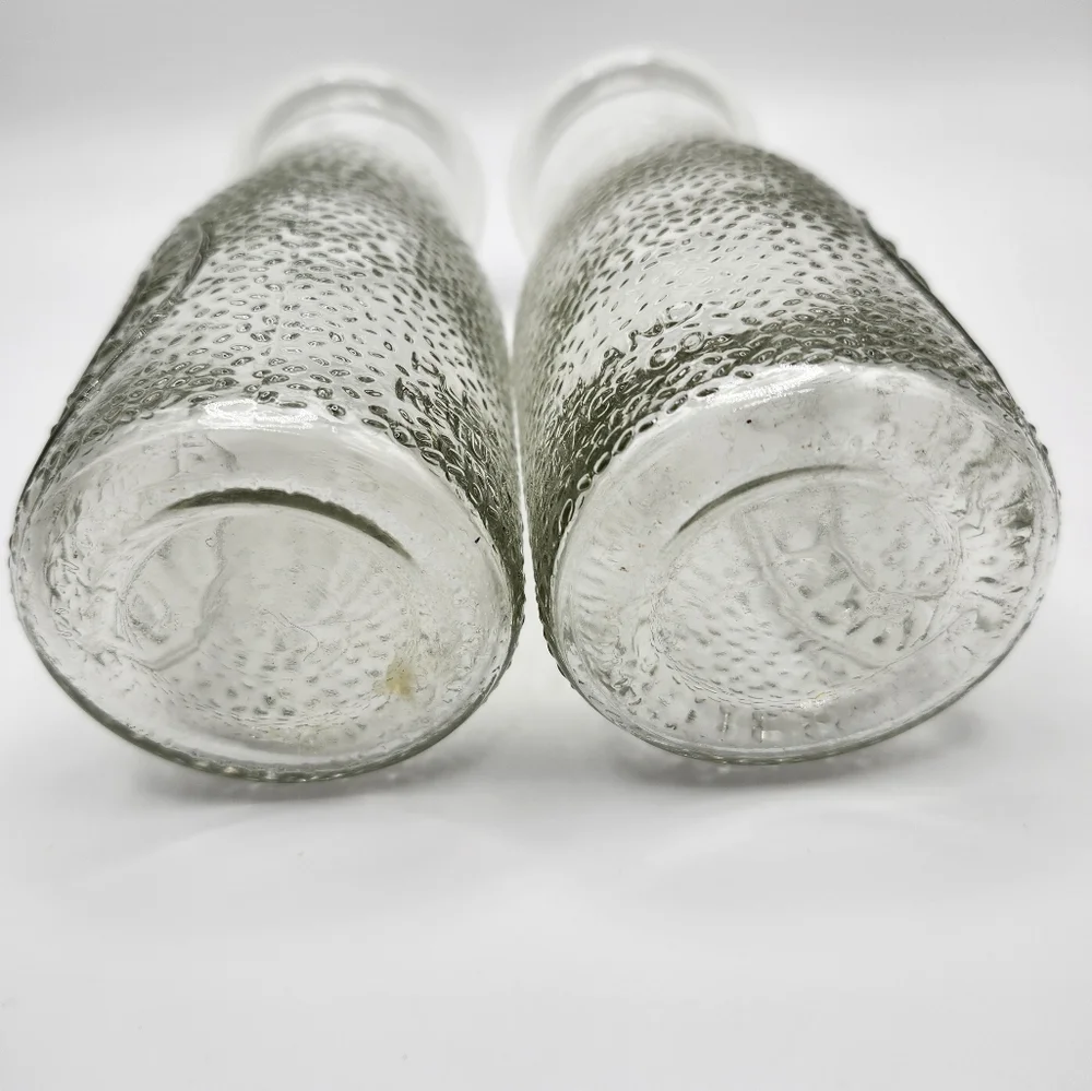 Set of two (2) Heritage Co. Vintage Milk Bottles. Roughly 5x3.5 inches. Cute! - Picture 4 of 5
